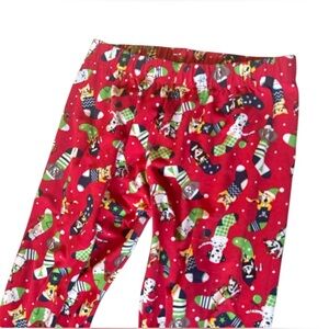 Sweetlegs women's Christmas cute dogs cats leggings size S petite red colour